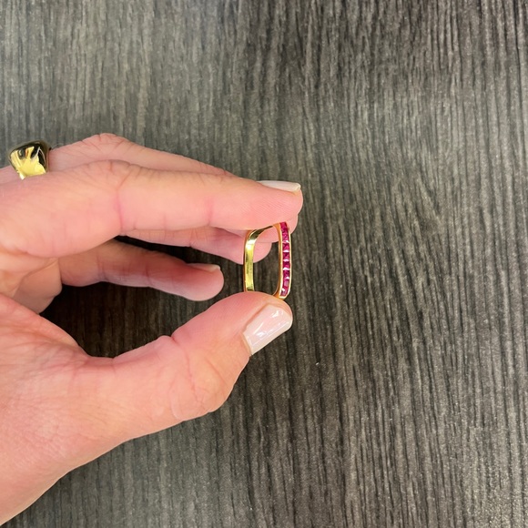 THE PINK RUBY BAR RING size 7 - Picture 5 of 5